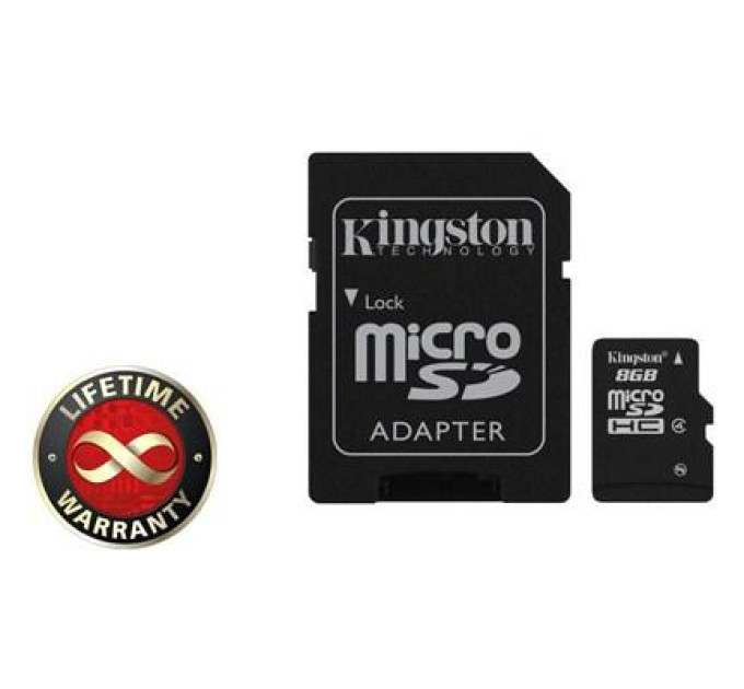Kingston Карта пам'яті Kingston 8Gb microSDHC class 4 (SDC4/8GB)