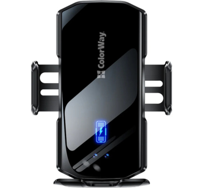 ColorWay Універсальний автотримач ColorWay FlameGrip, автозажим, Wireless Charger 15W Black (CW-CHAW070Q-BK)