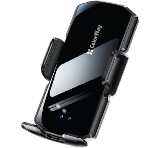 ColorWay Універсальний автотримач ColorWay FlameGrip, автозажим, Wireless Charger 15W Black (CW-CHAW070Q-BK)