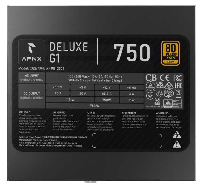 Блок живлення APNX Deluxe G1 750 (APPG-D175FEC.X1) 750W