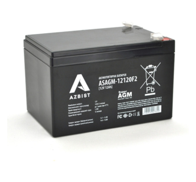AZBIST Батарея до ДБЖ AZBIST 12V 12 Ah Super AGM (ASAGM-12120F2)