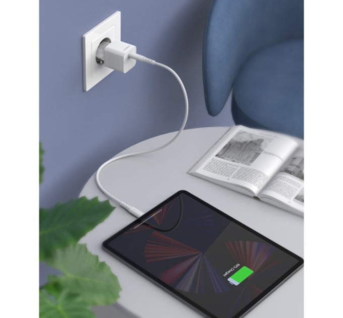 Choetech Зарядний пристрій Choetech GaN USB-C 20W QC3.0/PD/PPS (PD5010-EU-WH)