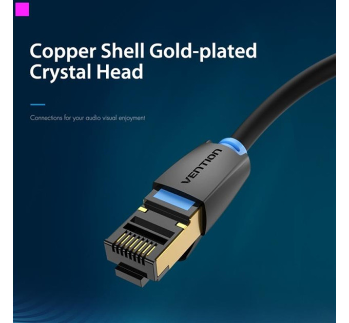 Vention Патч-корд Vention CAT 8 SFTP Ethernet, 3 m, Black (IKABI)