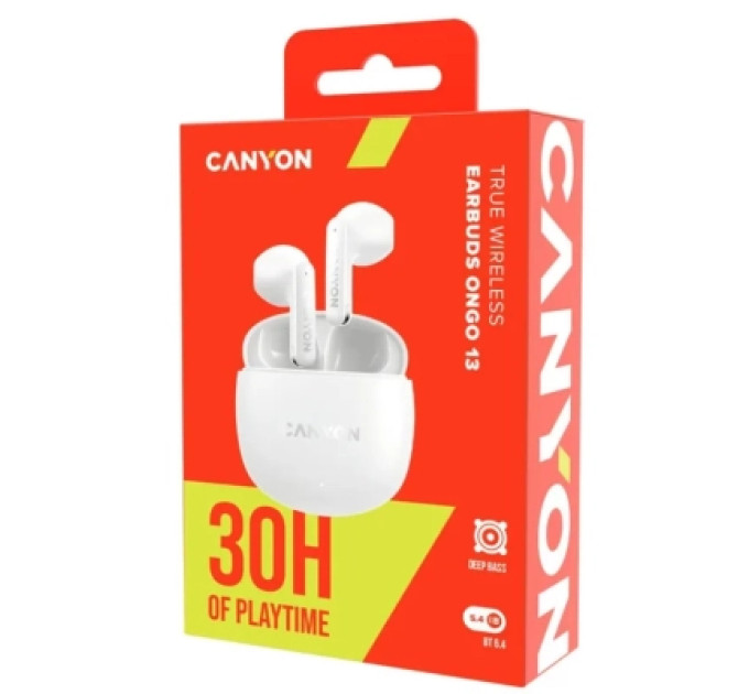 Canyon Навушники Canyon OnGo 13 TWS White (CNS-TWS13W)