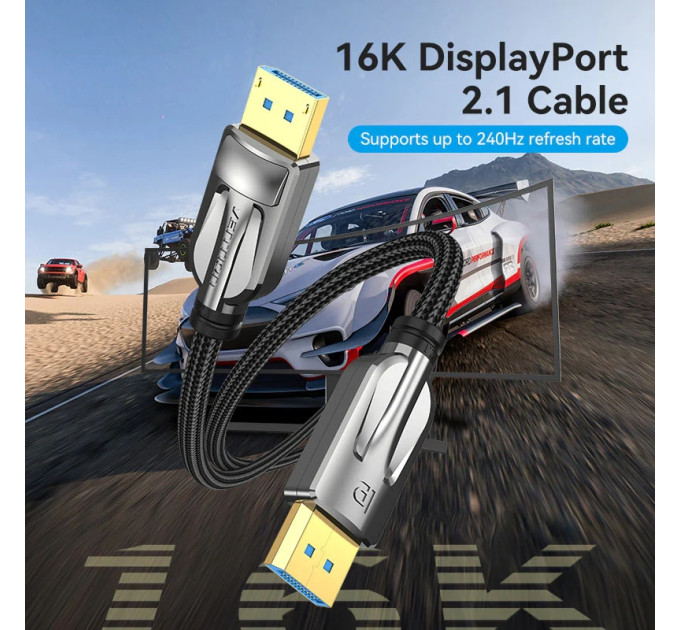 Vention Кабель Vention DisplayPort - DisplayPort (M/M), 2 м, v2.1, Black (HGABH)