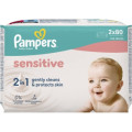 Pampers Дитячі вологі серветки Pampers Sensitive 2 x 80 шт(160 шт) (8006530135252)