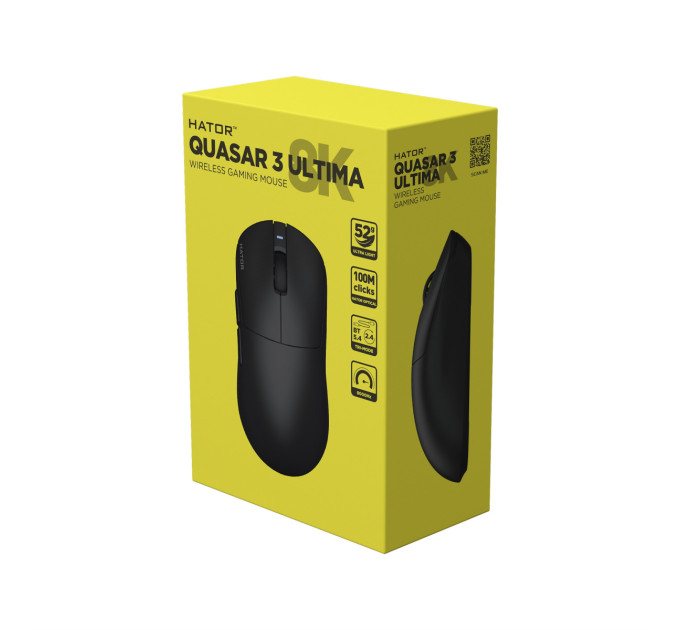 Hator Мишка Hator Quasar 3 Ultima 8K Wireless/Bluetooth/USB Black (HTM762)
