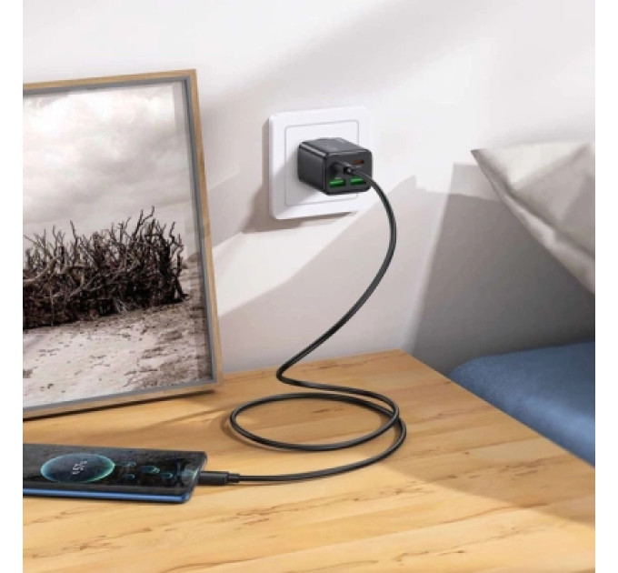HOCO Зарядний пристрій HOCO N56 2xUSB-C PD30W + 2xUSB black (6942007632492)
