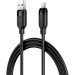 Acefast Дата кабель USB 2.0 AM to Lightning 2.0m 2.4A TPE black Acefast (6974316286271)