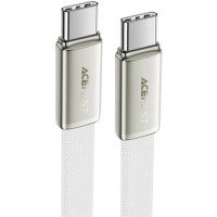 Дата кабель USB-C to USB-C 1.2m 60W 3A nylon white Acefast (6974316286257)