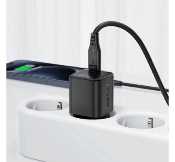 Acefast Зарядний пристрій Acefast A117 USB-C PD20W GaN black (6974316284987)