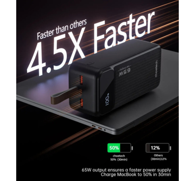 Choetech Батарея універсальна Choetech 40000mAh, PD/65W, QC, AFC (B734)