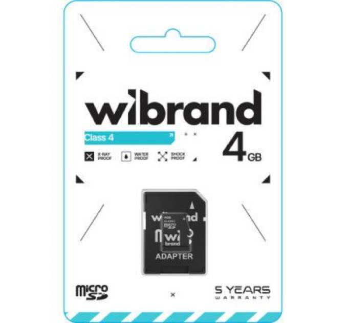 Карта пам'яті Wibrand 4GB microSD class 4 (WICDC4/4GB-A)