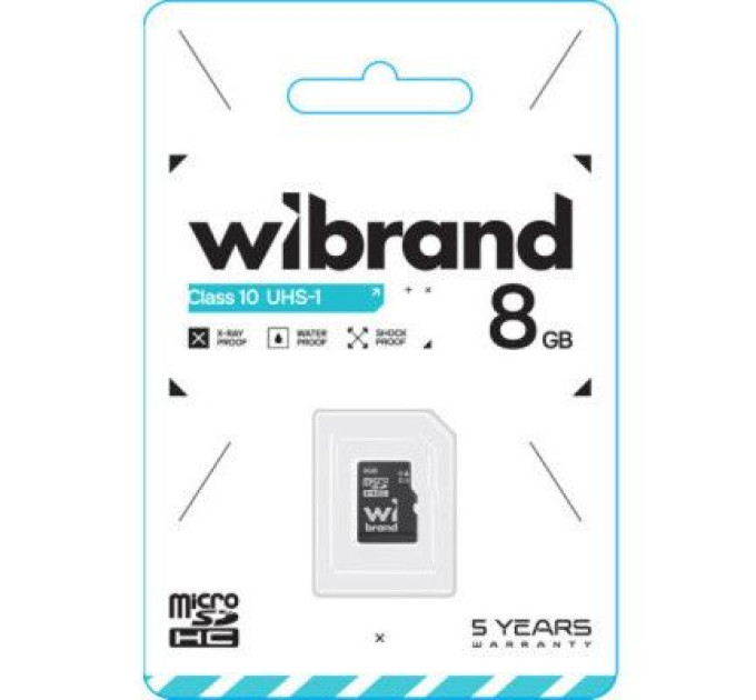 Карта пам'яті Wibrand 8GB mictoSD class 10 (WICDHC10/8GB)