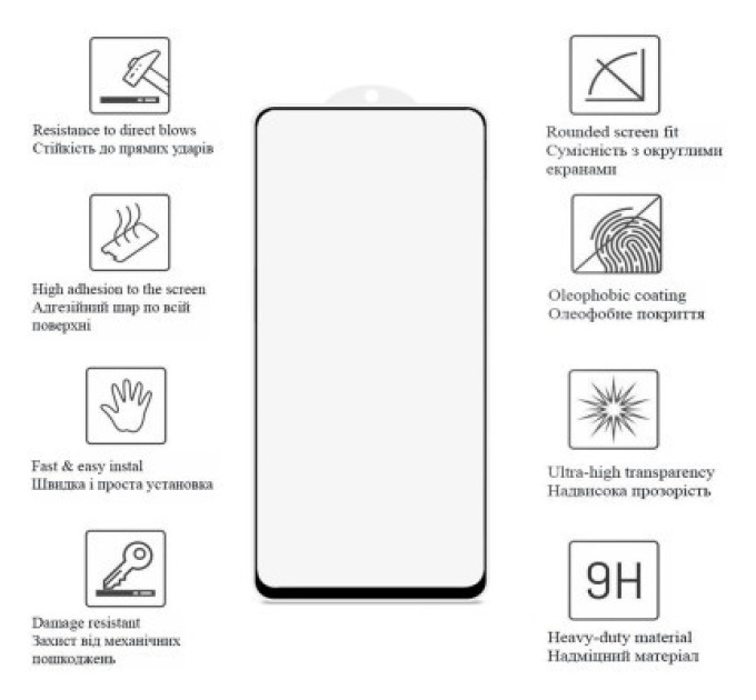 Скло захисне Drobak Google Pixel 8 Pro Black Frame A+ (535383)