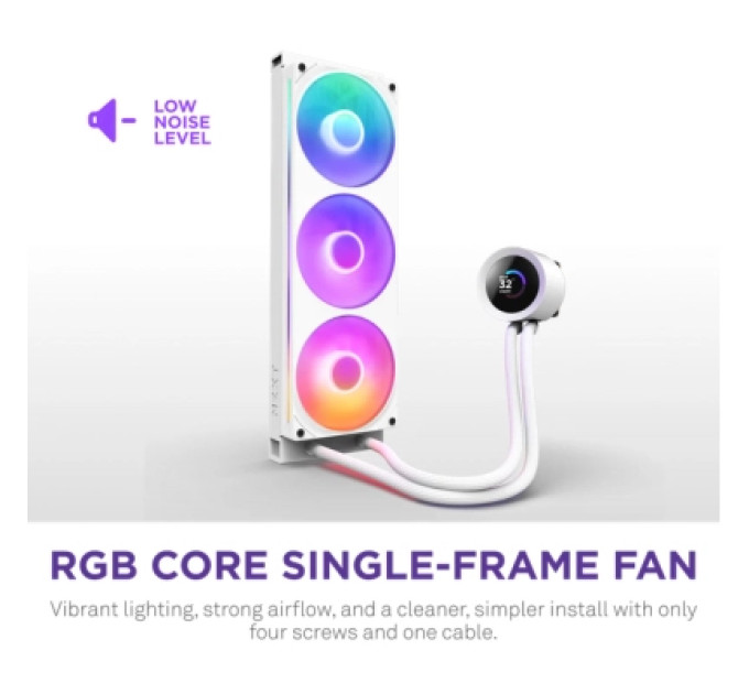 NZXT Система рідинного охолодження NZXT Kraken Plus RGB V2-360 mm AIO liquid cooler Wh (RL-KR360-W2)