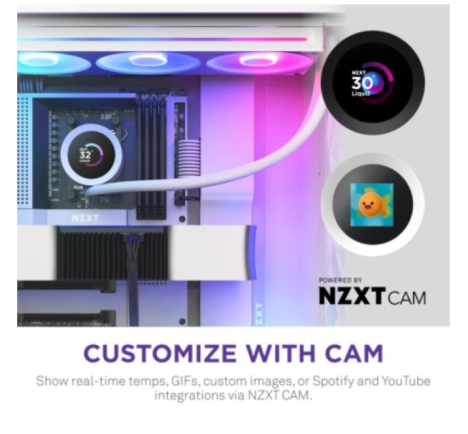 NZXT Система рідинного охолодження NZXT Kraken Plus RGB V2-360 mm AIO liquid cooler Wh (RL-KR360-W2)