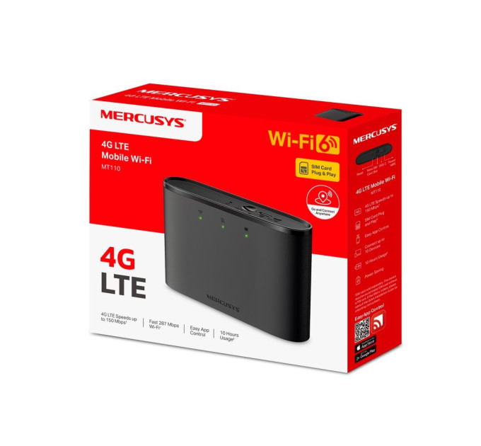 Точка доступу з функцією маршрутизації, мережеве обладнання MOBILE 150MBPS 4G LTE MT110 MERCUSYS