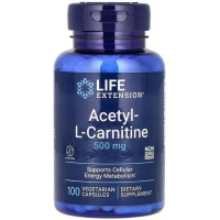 Вітамінно-мінеральний комплекс Life Extension Ацетил L-карнітин, 500 мг, Acetyl-L-Carnitine, 100 вегетаріанських до (LEX-15241)