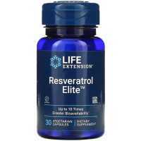 Вітамінно-мінеральний комплекс Life Extension Ресвератрол, Resveratrol Elite, 30 вегетаріанських капсул (LEX-22106)