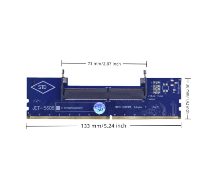 Конвертор Dynamode DDR4 Laptop SO-DIMM to Desktop DIMM RAM Memory (DM-DDR4-DIMM-Converter)