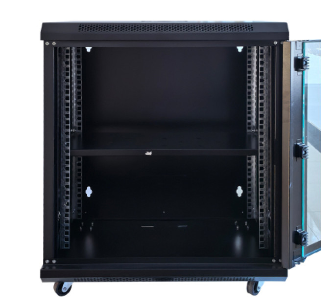 Шафа настінна GEAR 15U 19" 600x600x750 мм, + полка 19", black (GWMSN-15U-600-600)