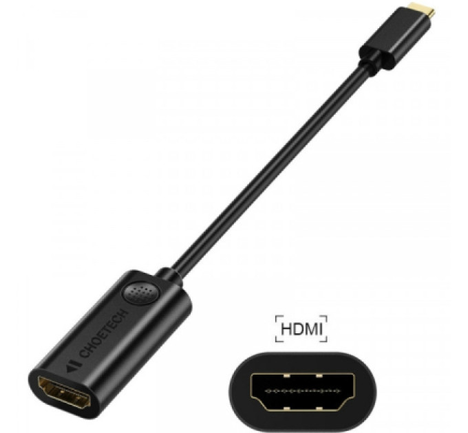 Choetech Перехідник USB-C M to HDMI F 0.15m 4K60Hz black Choetech (HUB-H04BK-V5)