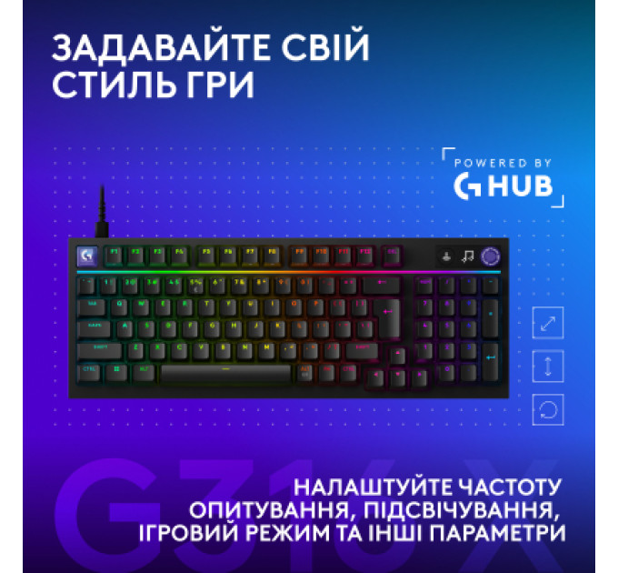 Logitech Клавіатура Logitech G316 X TKL USB UA Black (920-014205)