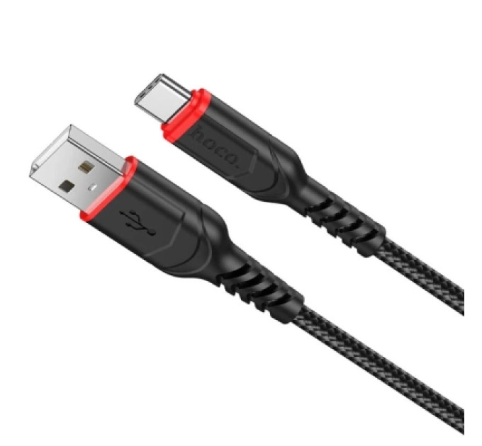 HOCO Дата кабель USB 2.0 AM to USB-C 1.0m 3A nylon X59 black HOCO (6931474744920)