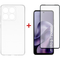 Чохол до мобільного телефона Dengos TPU Cover + Glass Motorola G17 / G17 Power Transparent (DG-KM-200)