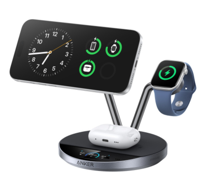 Anker Зарядний пристрій Anker Wireless 3-in-1 MagGo 25W AirCool Dock Stand black (B25X7G11)