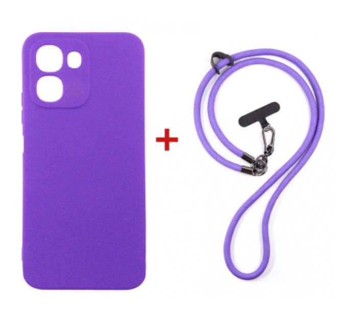 Dengos Чохол до мобільного телефона Dengos Case + Cross-body Strap OPPO A6x/A6k 4G Purple+Purple (DG-KM-CCRB-59)