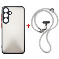 Dengos Чохол до мобільного телефона Dengos Case + Cross-body Strap Samsung Galaxy S25 FE Black+Grey (DG-KM-CCRB-28)