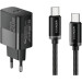 Essager Зарядний пристрій Essager USB-C PD20W + cable USB-C to USB-C 60W black (E20JSB1-SYTT1-T)