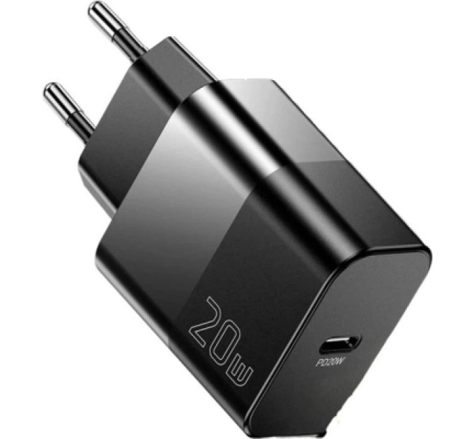 Essager Зарядний пристрій Essager USB-C PD20W + cable USB-C to USB-C 60W black (E20JSB1-SYTT1-T)