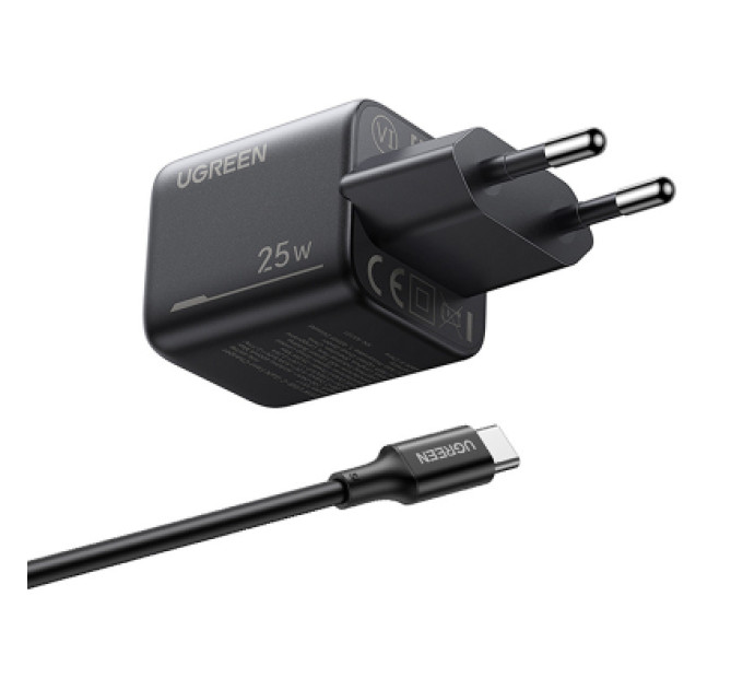 Ugreen Зарядний пристрій Ugreen X517 USB-C PD25W GaN black (65736)