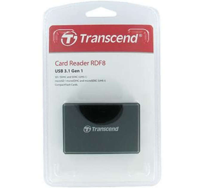 Зчитувач флеш-карт Transcend USB 3.1 Black (TS-RDF8K2)
