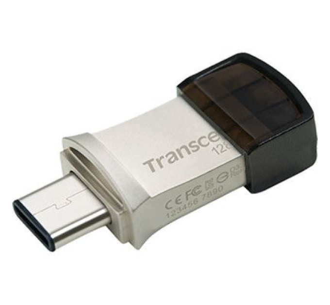 USB флеш накопичувач Transcend 128GB JetFlash 890 Silver USB 3.1/Type-C (TS128GJF890S)