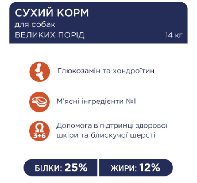 Club 4 Paws Сухий корм для собак Club 4 Paws Преміум. Для великих порід 14 кг(UP) (4820215366298)
