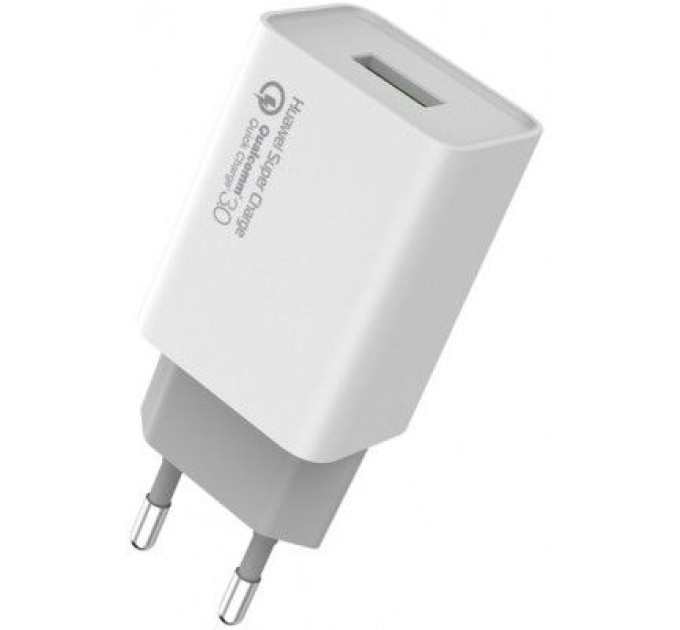 ColorWay Зарядний пристрій ColorWay 1USB Huawei Super Charge/Quick Charge 3.0, 4A (20W) (CW-CHS014Q-WT)