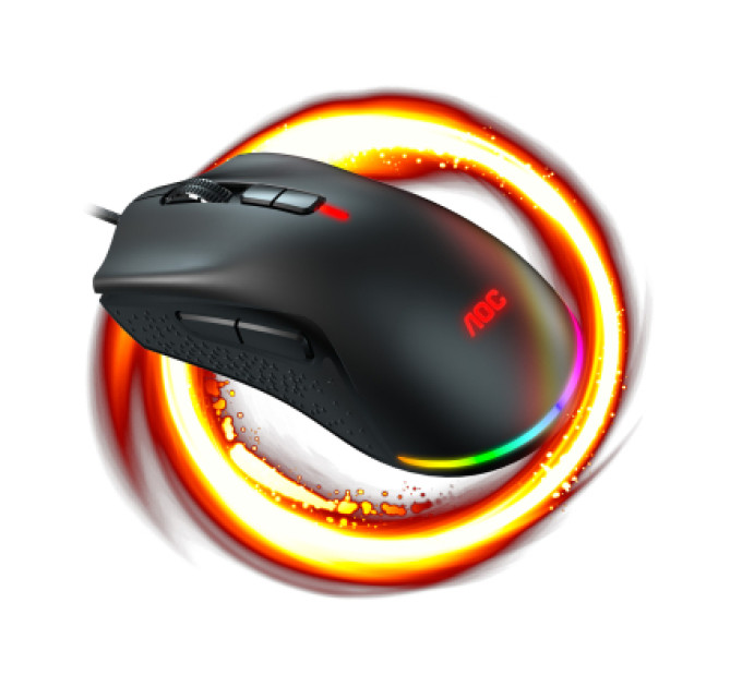 AOC Мишка AOC GM530 RGB PMW3389 Kailh switch USB Black (GM530B)