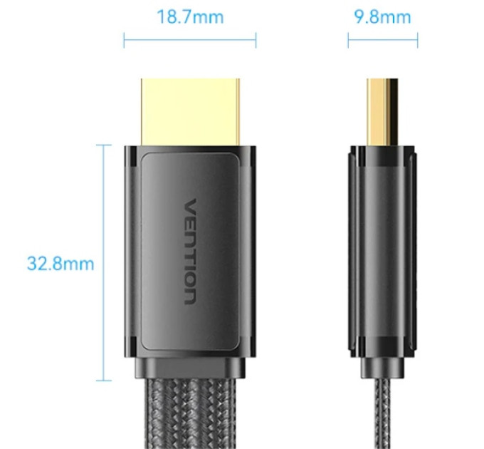 Vention Кабель мультимедійний HDMI to HDMI 2.0m V2.1 8K 60Hz flat Vention (ALKBH)
