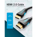 Vention Кабель мультимедійний HDMI to HDMI 15.0m V2.0 4K 30Hz PVC Vention (VAA-M02-B1500)