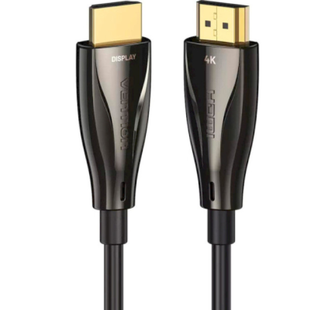 Vention Кабель мультимедійний HDMI to HDMI 50.0m V2.0 Optical 4K 60Hz 18Gbps Dolby 7.1 PVC Black Zinc Alloy Vention (ALABX)