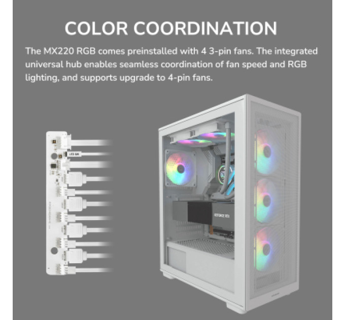 Cougar Корпус Cougar MX220 RGB White