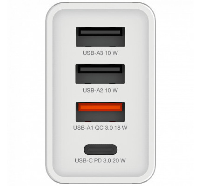 Verbatim Зарядний пристрій Verbatim USB 30W PD3.0 4-ports white (49701)