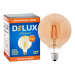 Delux Лампочка Delux Globe G125 8Вт E27 2700К amber filament (90016726)