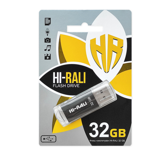 Hi-Rali Флеш-накопитель USB 32GB Hi-Rali Rocket Series Black (HI-32GBVCBK)