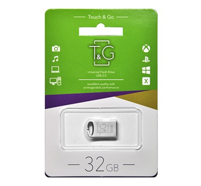 T&G Флеш-накопичувач USB 32GB T&G 105 Metal Series Silver (TG105-32G)