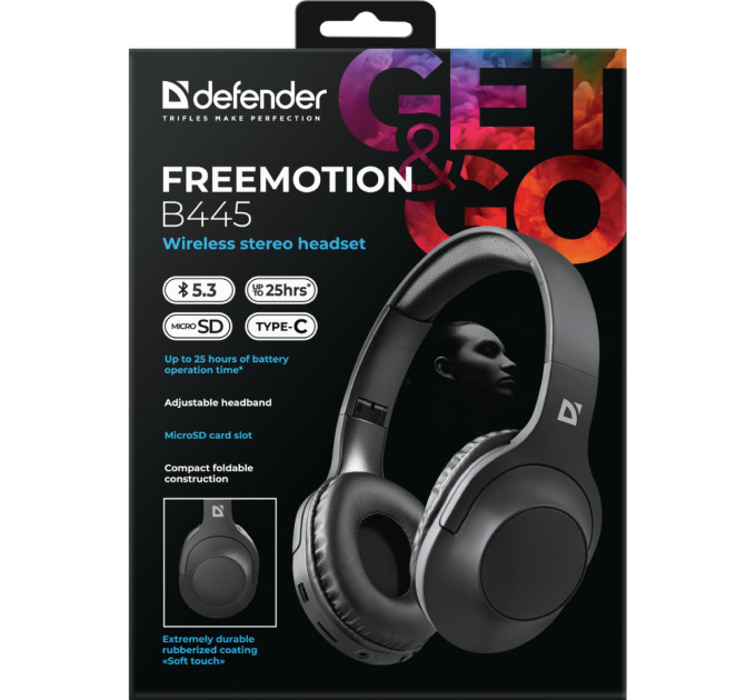 Defender Навушники Defender FreeMotion B445 Bluetooth Black (63445)